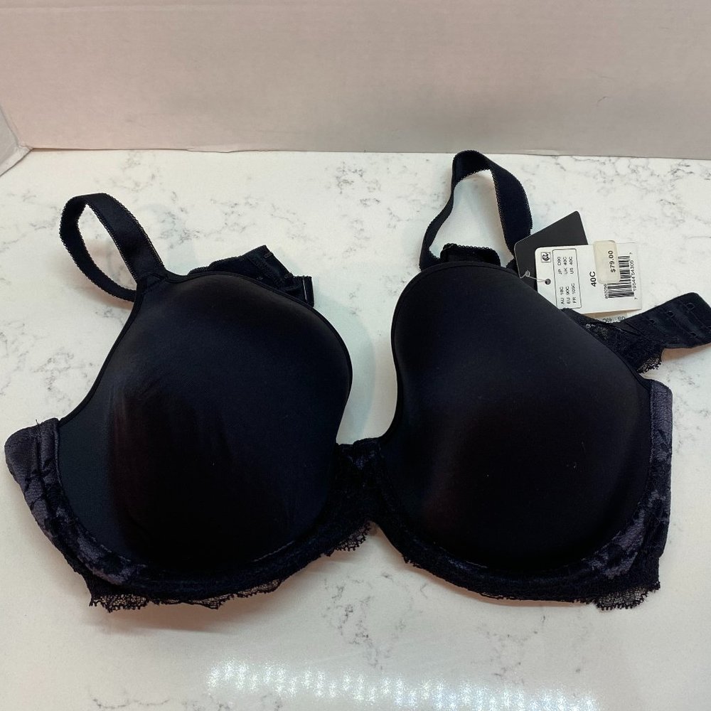 Wacoal Midnight Black Bra with Lace Accents